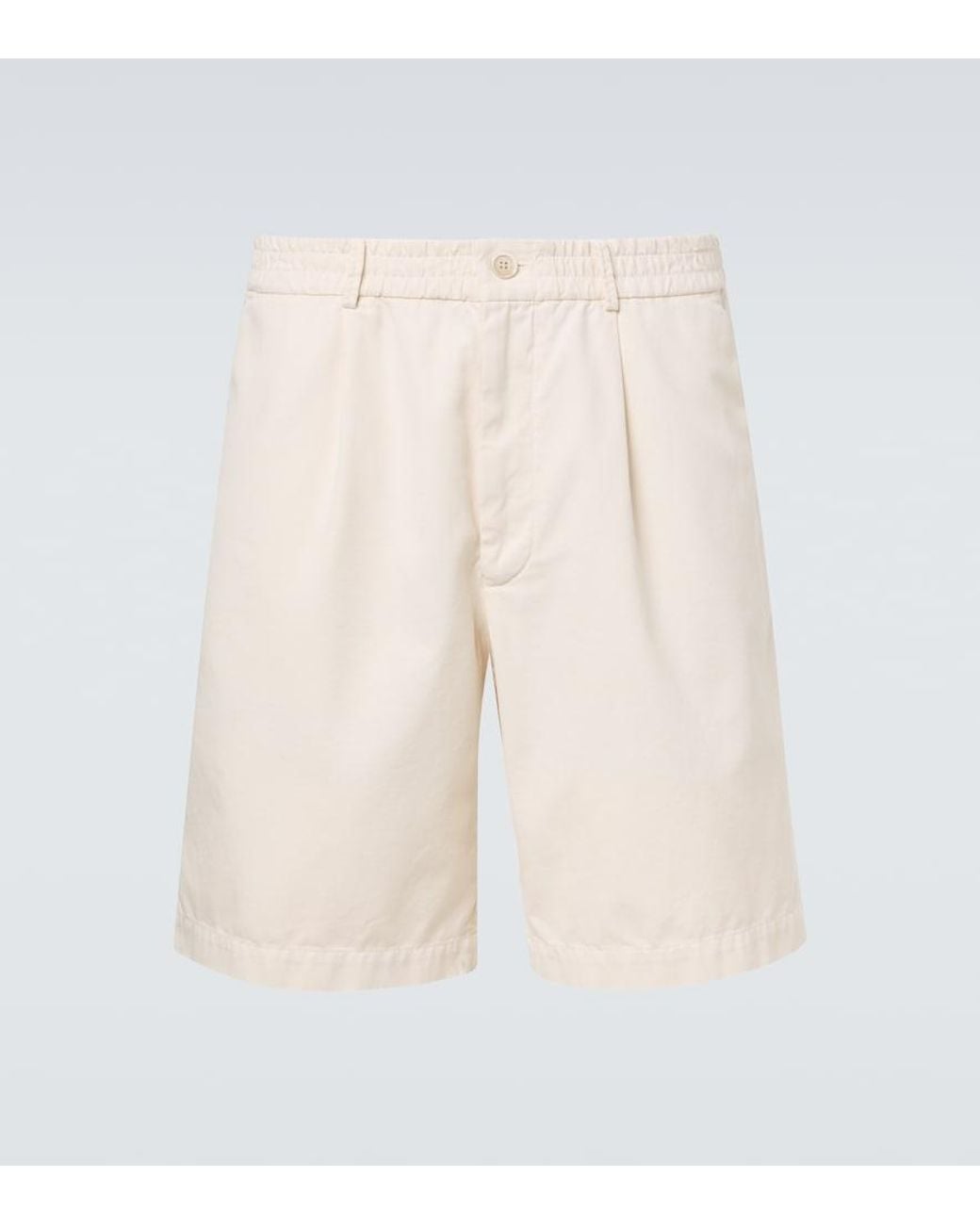 Brunello Cucinelli White Cotton Shorts for men