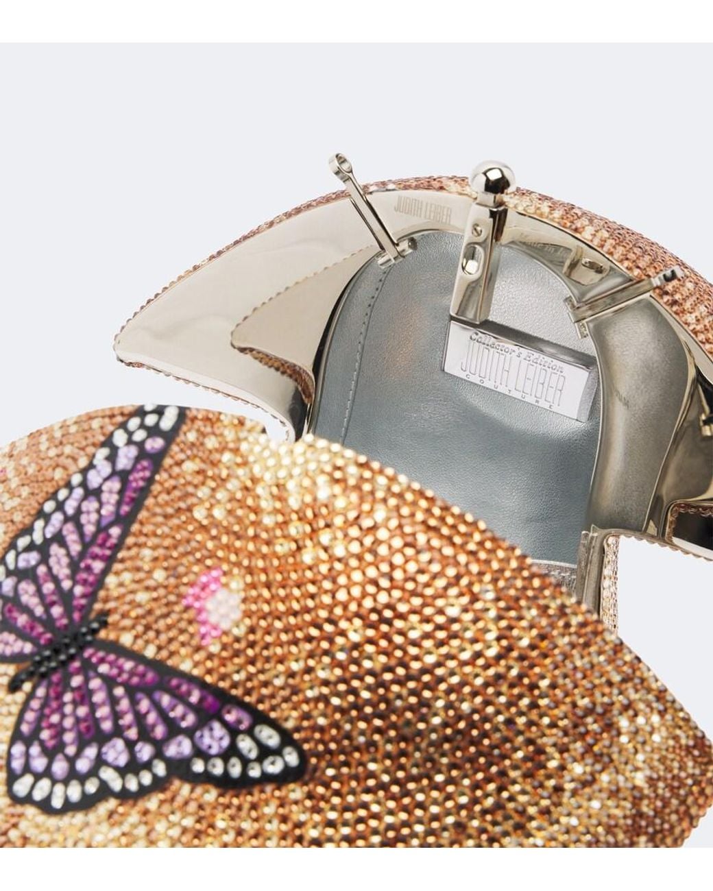 Judith Leiber Metallic Mushroom Bella Crystal-Embellished Clutch