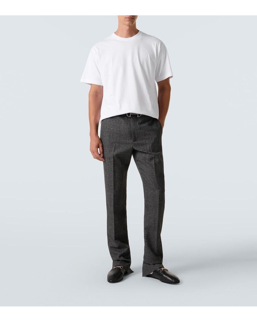 Gucci White Double G Cotton Jersey T-Shirt for men