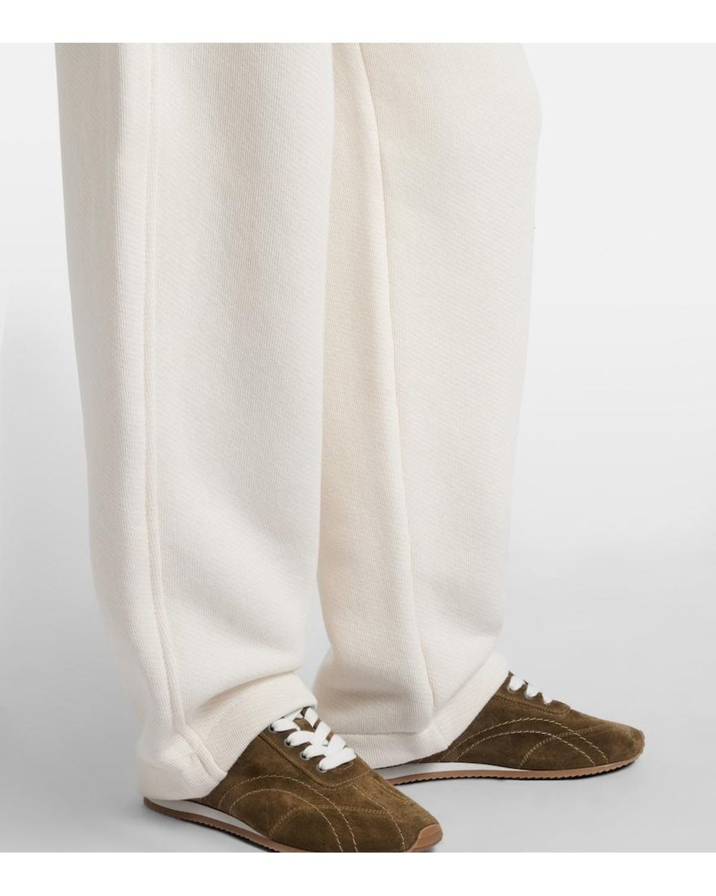 Max Mara White Dente Cotton-Blend Sweatpants