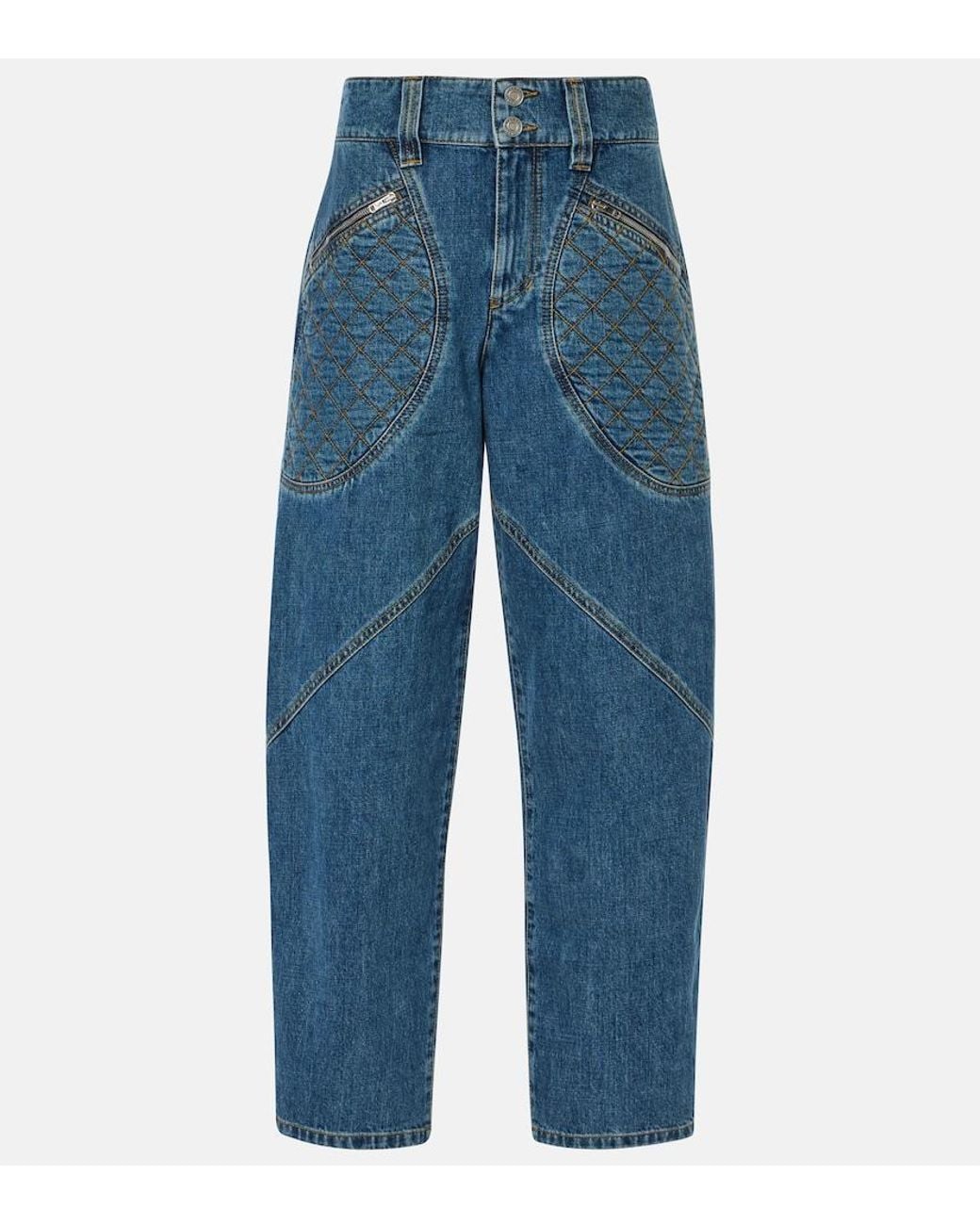 Isabel Marant Blue Catarina Quilted Jeans