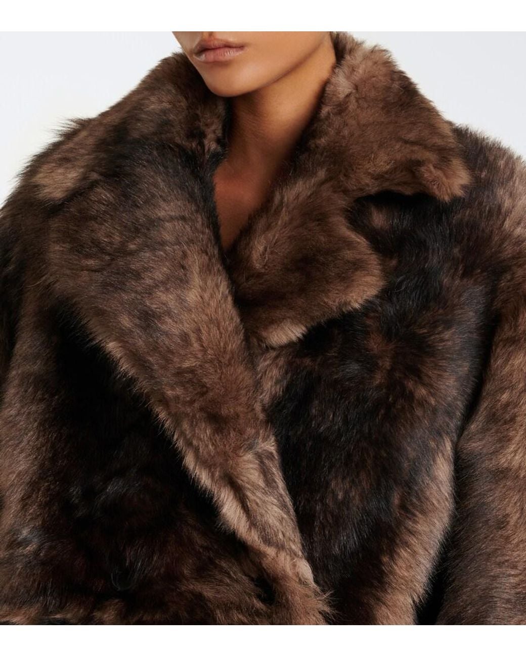 Arma Brown Altina Reversible Shearling Peacoat