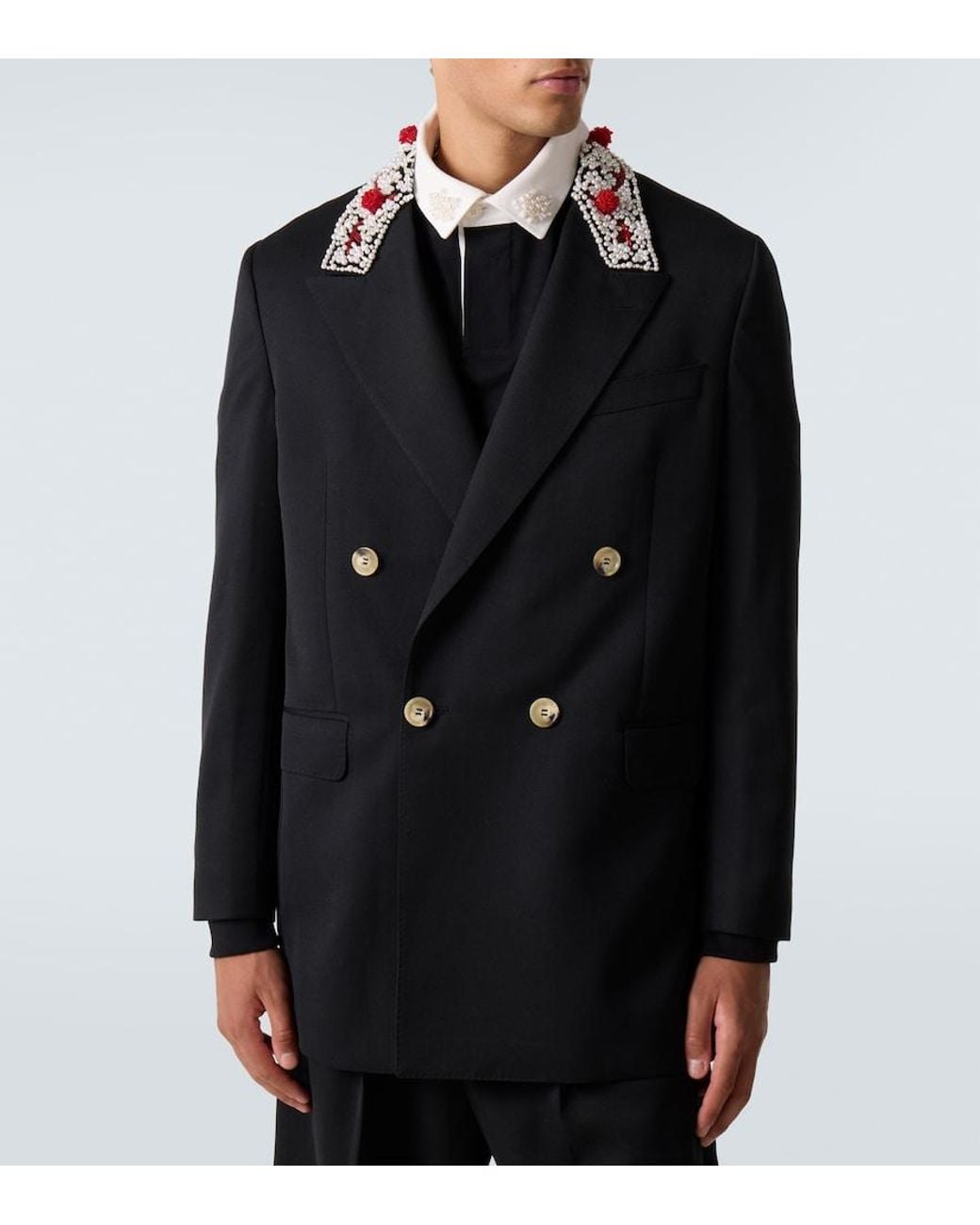 Blazer Cruzado Adornado Simone Rocha de hombre de color Black