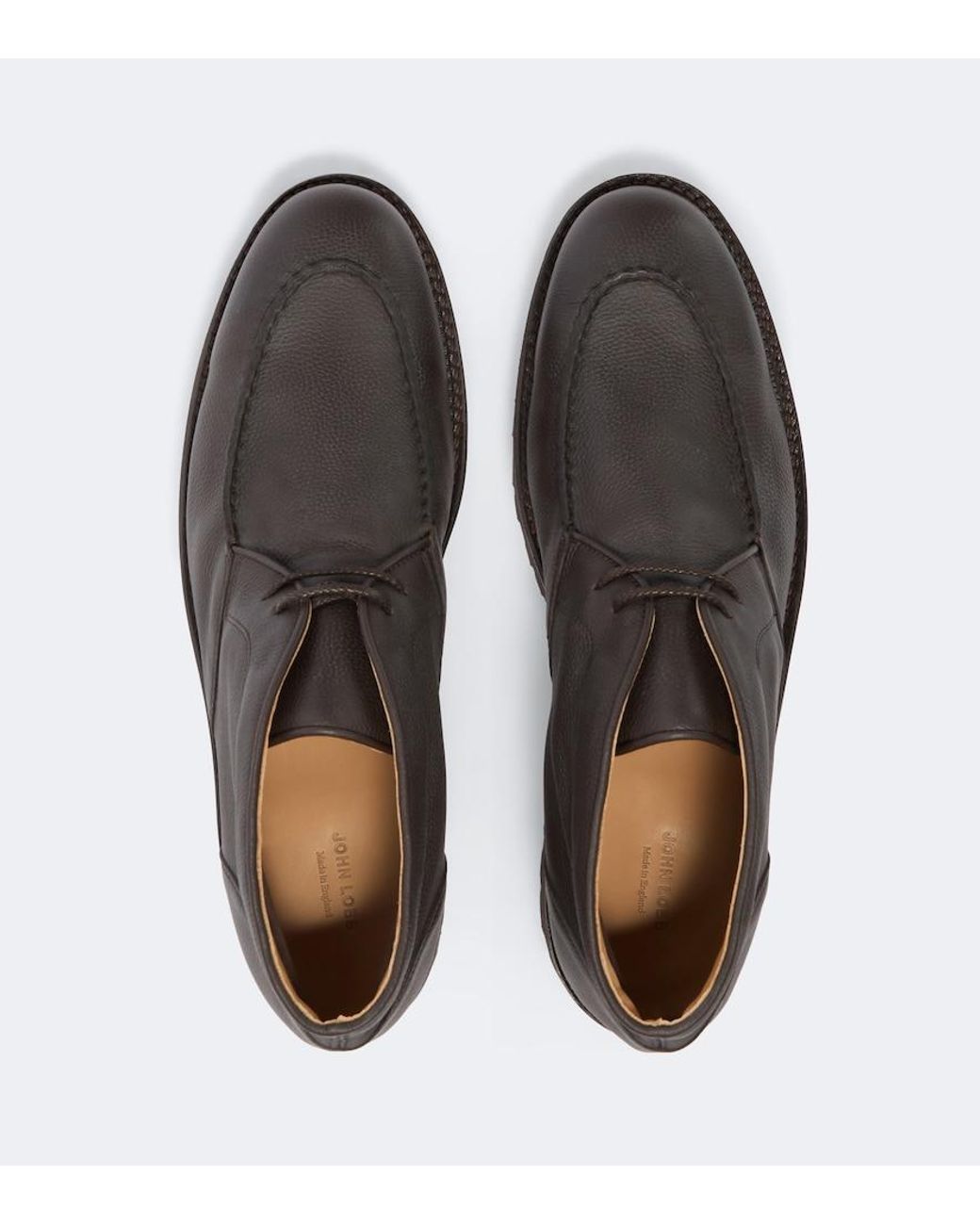 John Lobb Brown Leather Desert Boots for men