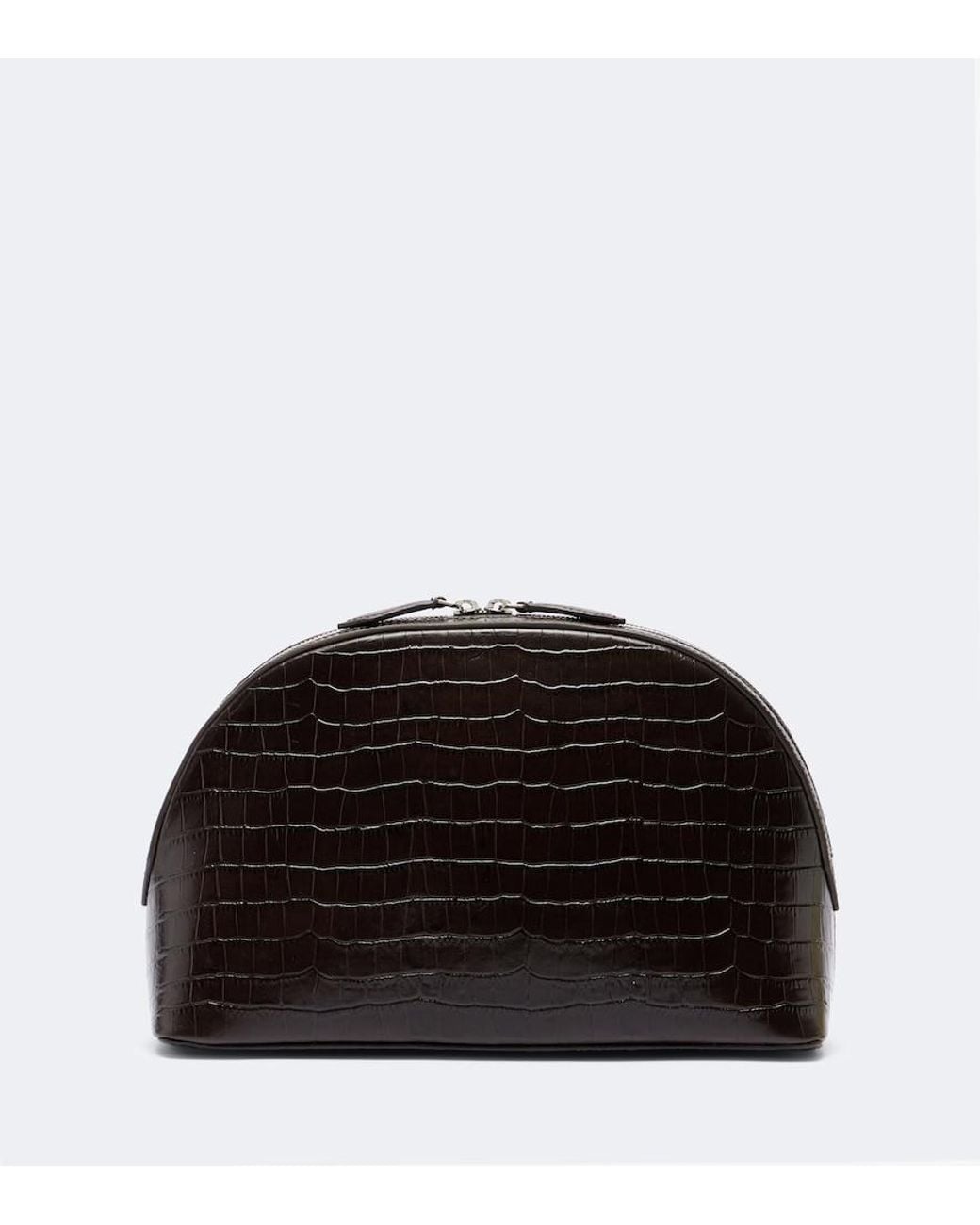 A.Emery Black Halloran Croc-Effect Leather Clutch