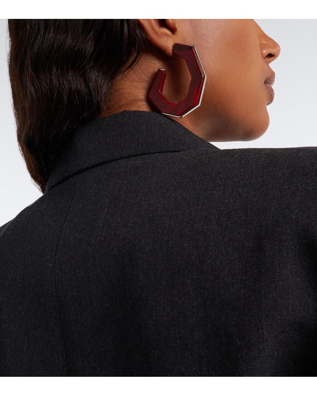 Isabel Marant Red Liu Embellished Hoop Earrings