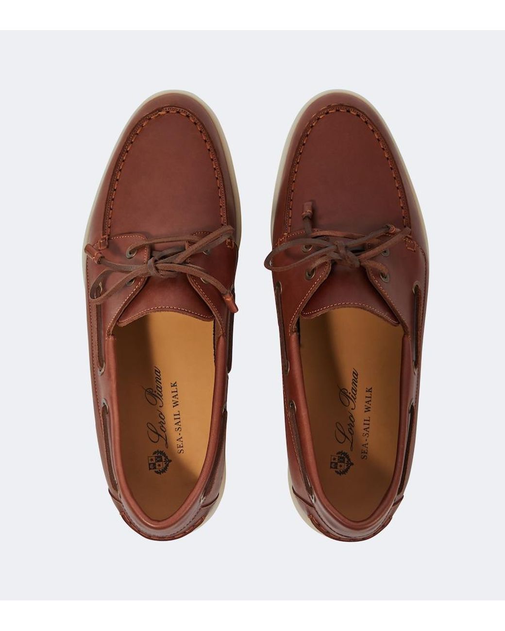 Loro Piana Brown Sea-Sail Walk Leather Loafers for men