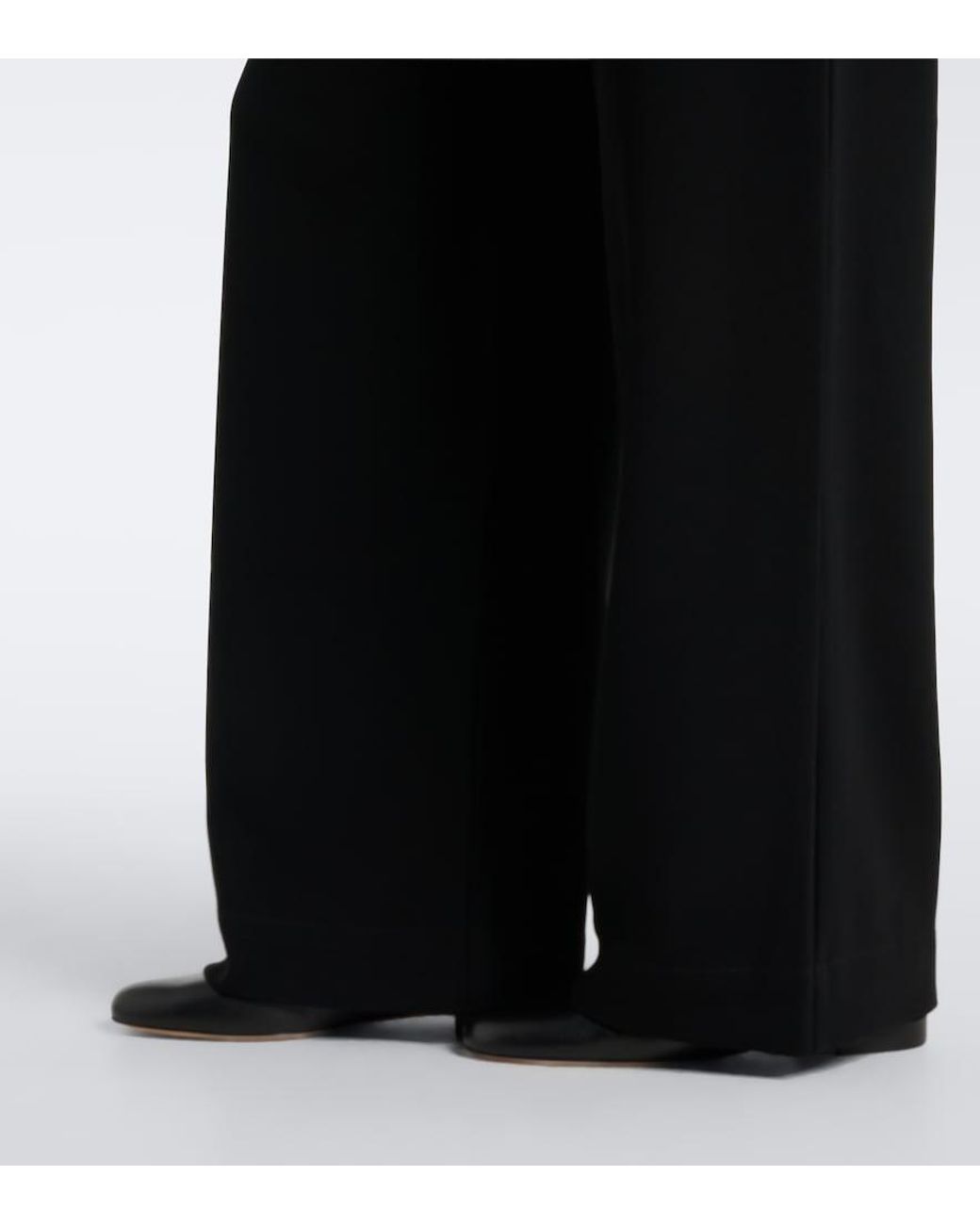 Leset Black Arielle Crepe Wide-Leg Pants