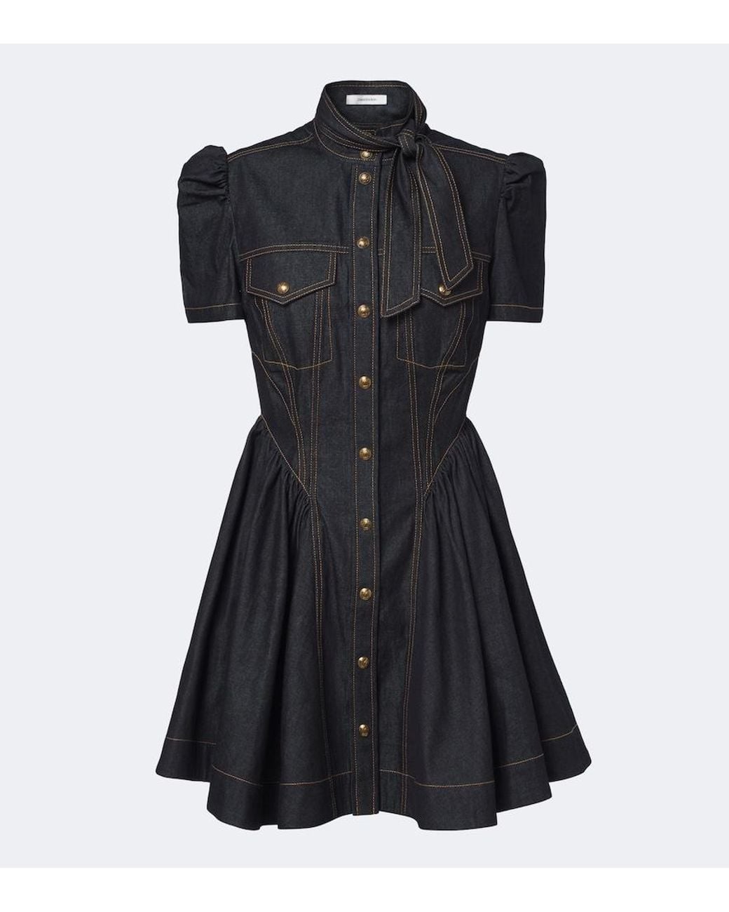 Zimmermann Black Denim Shirtdress