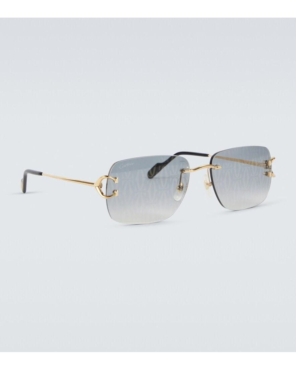 Cartier Eckige Sonnenbrille in Blue für Herren