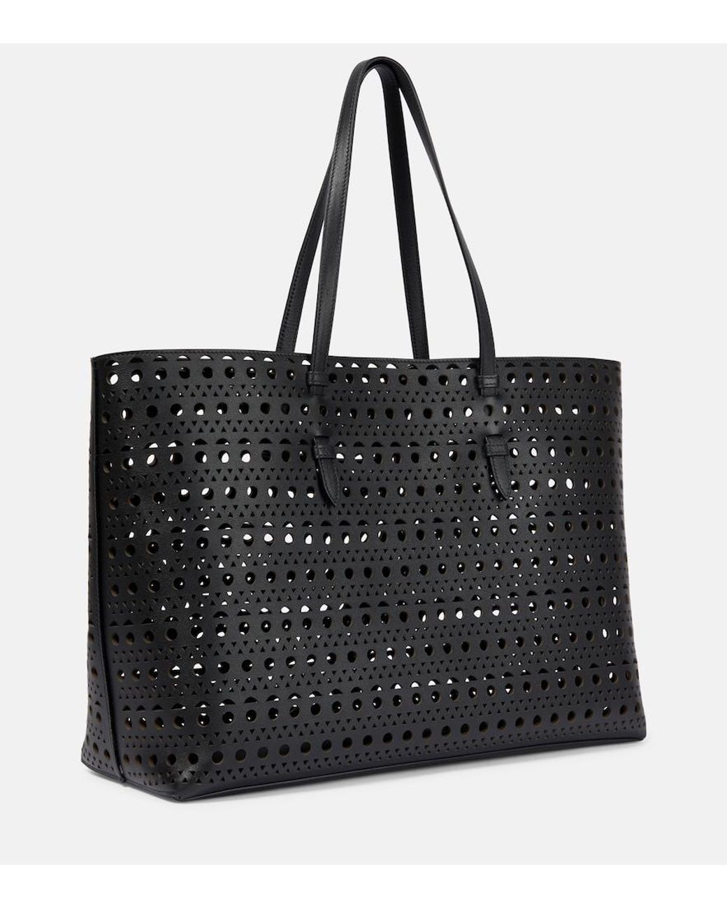 Alaïa Black Mina 44 Large Leather Tote Bag