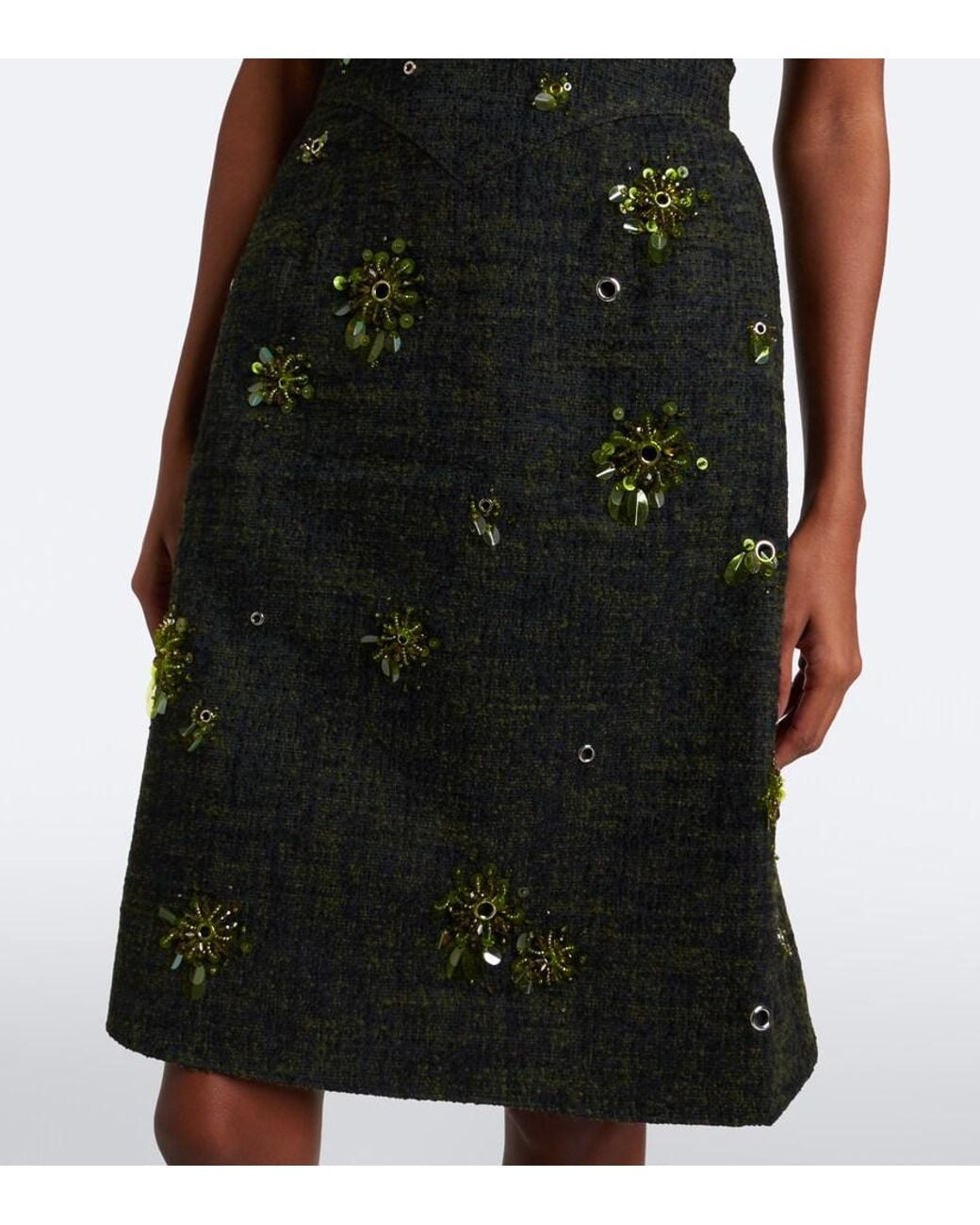 ShuShu/Tong Black Embellished Tweed Minidress