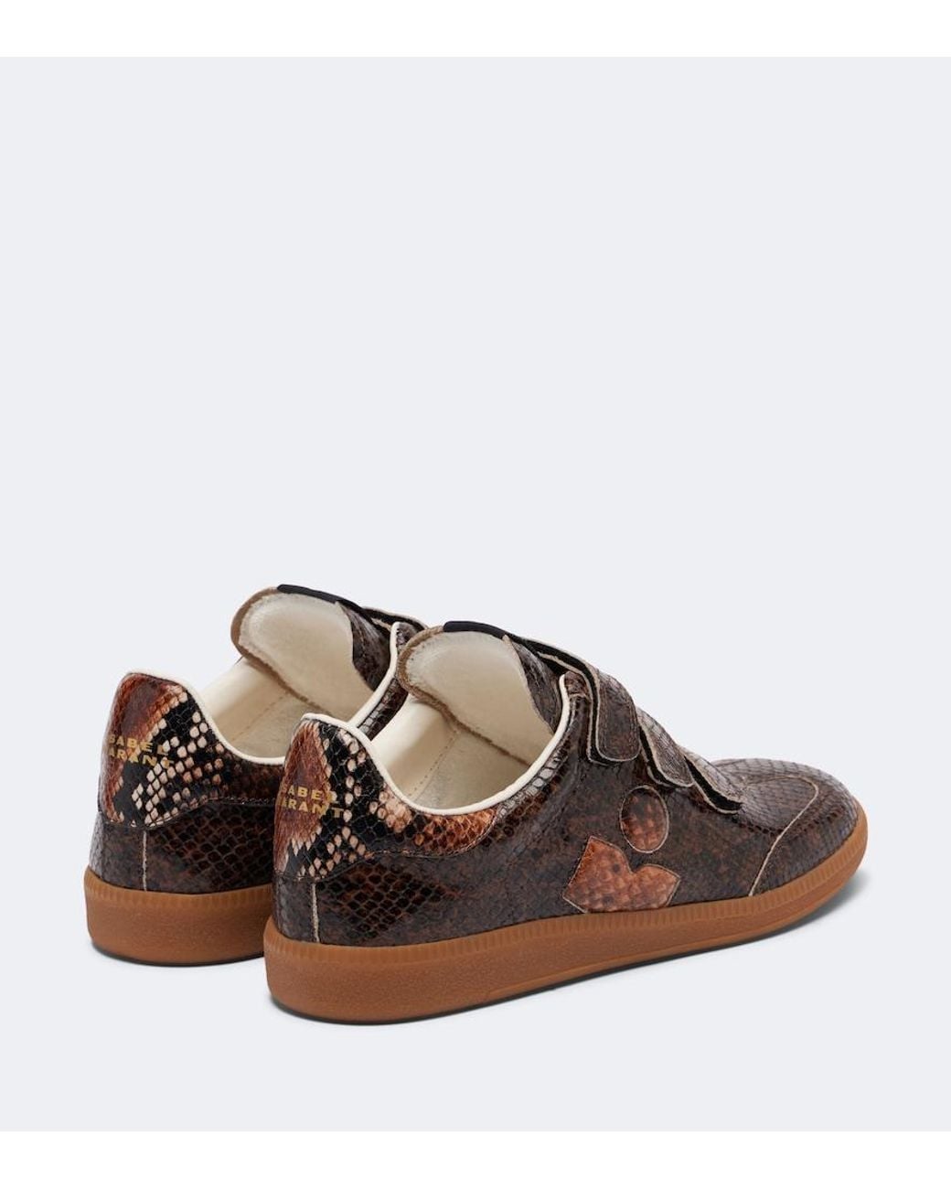 Isabel Marant Brown Beth Snake-Effect Leather Sneakers