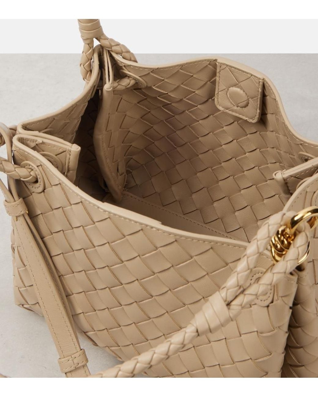 Bottega Veneta Natural Parachute Medium Leather Tote Bag