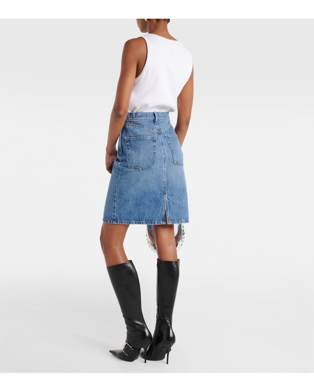 Coperni Blue Denim Pencil Skirt