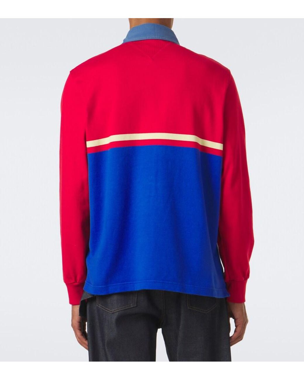 J.W. Anderson Red Paneled Cotton Jersey Polo Shirt for men