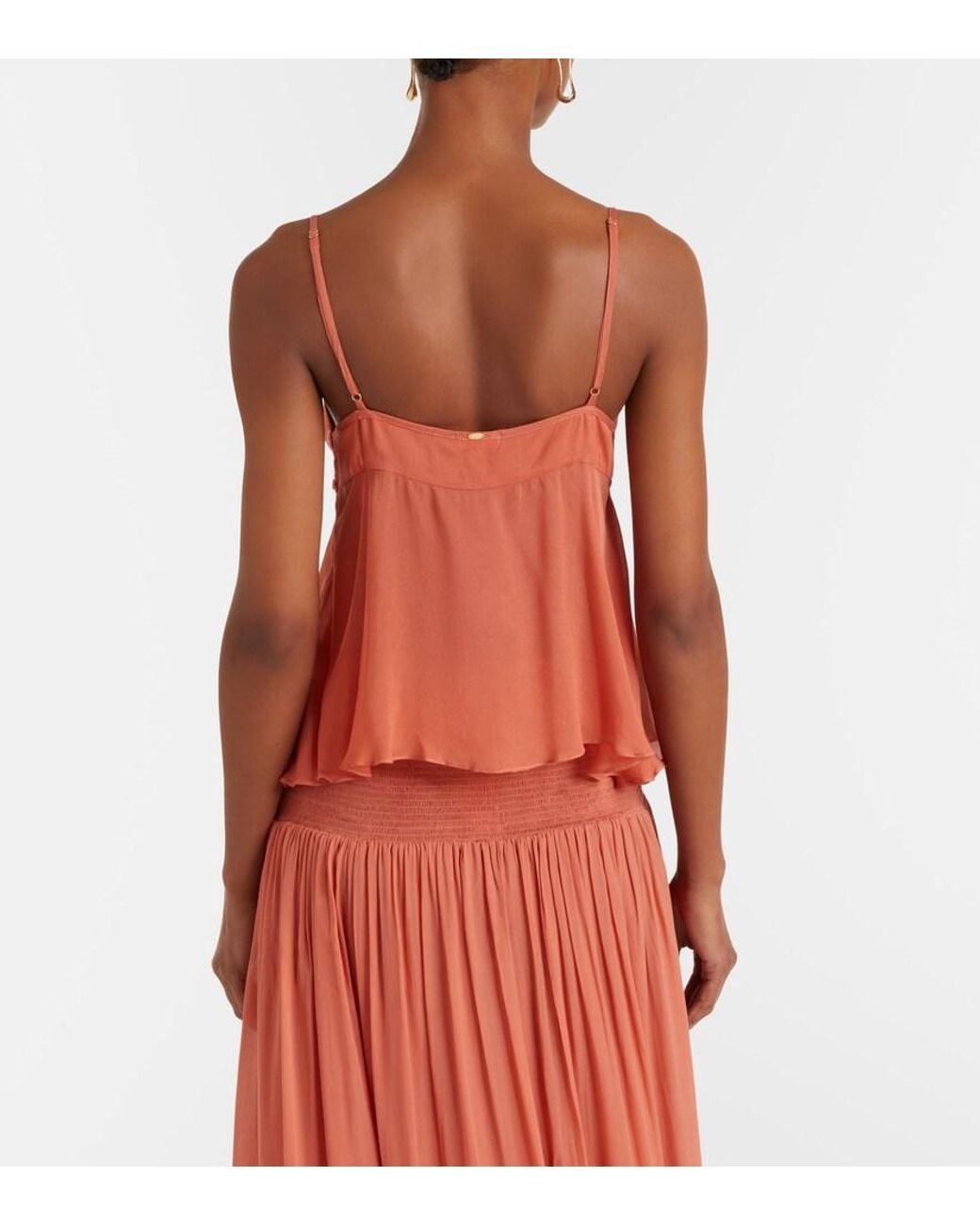 Poupette Red Maja Ruffled Chiffon Top