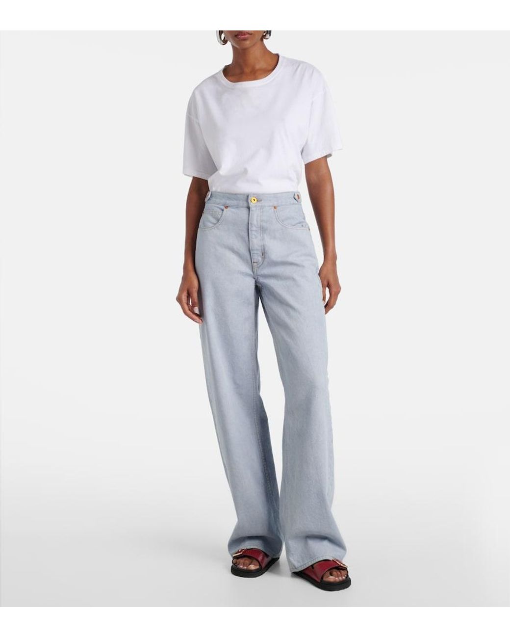 SLVRLAKE Denim Blue Cassie Wide-Leg Jeans