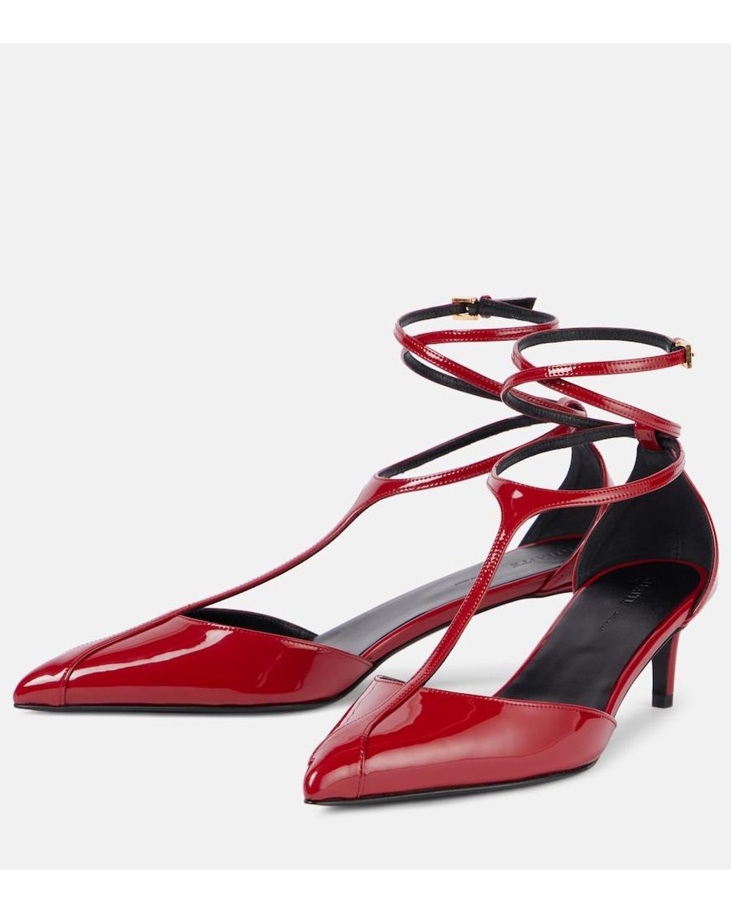 Khaite Red Mia 45 Patent Leather Pumps