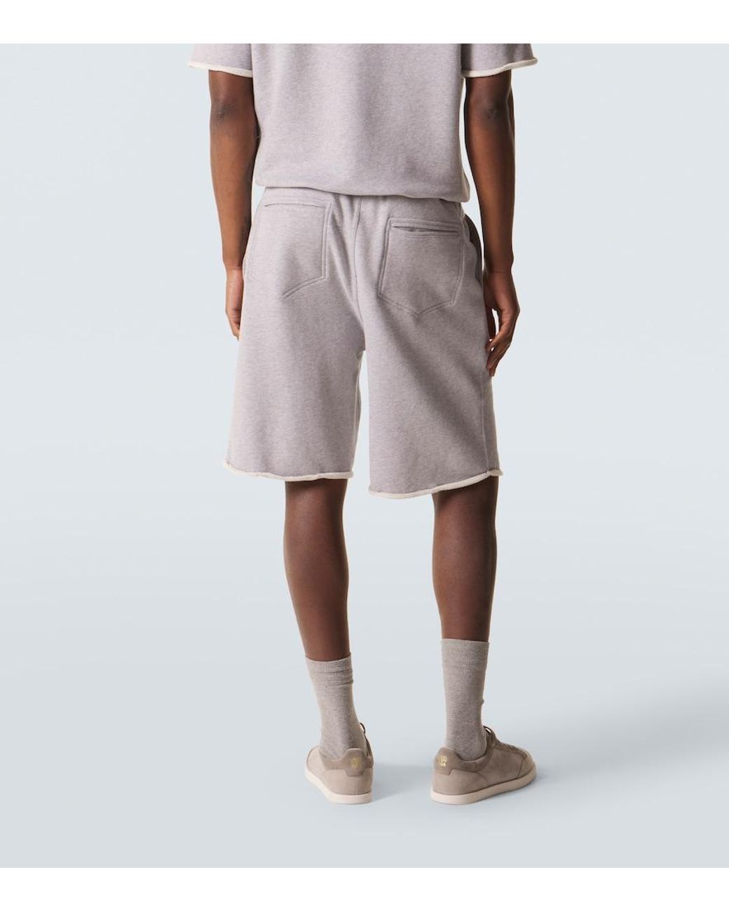 Brunello Cucinelli Blue Cotton Jersey Shorts for men