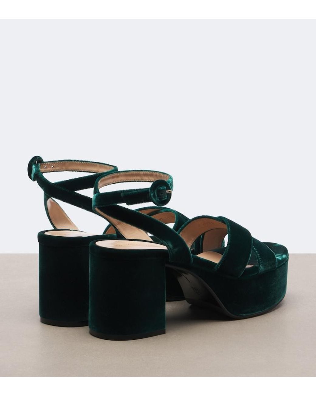 Gianvito Rossi Black Velvet Platform Sandals