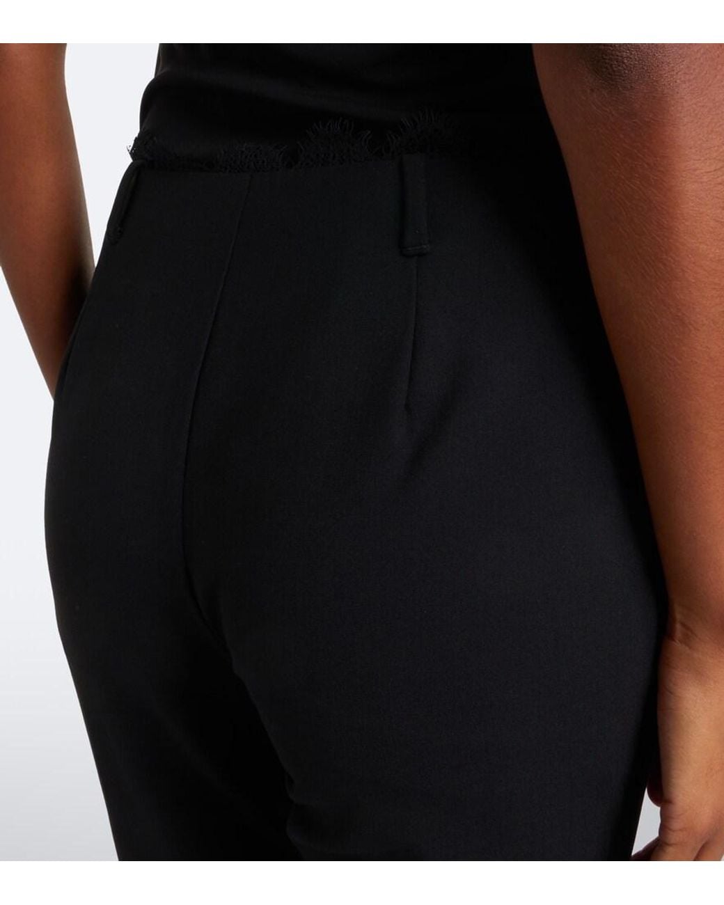 Sir Black Miller Lace-Trimmed Wool-Blend Capri Pants