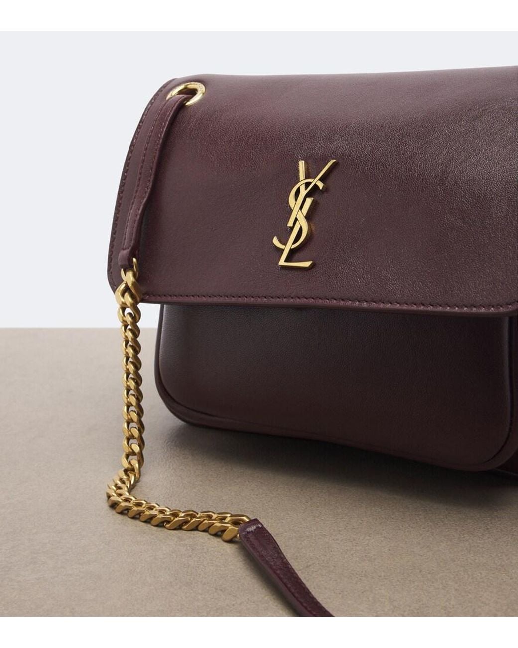 Saint Laurent Purple Niki Cassandre Leather Shoulder Bag