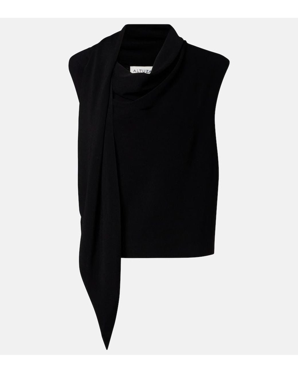 Altuzarra Black Tommy Scarf-Detail Top
