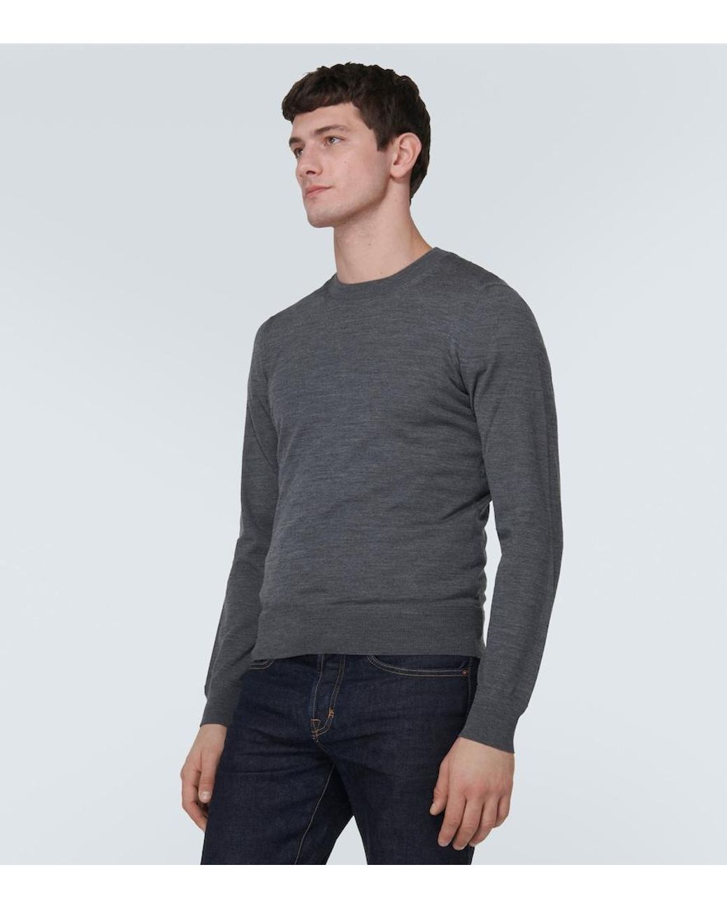 Tom Ford Blue Wool Sweater for men