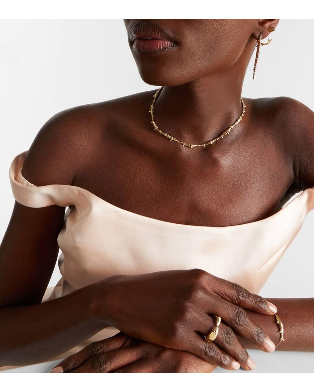 Yvonne Léon Metallic Halskette Marlin Aus 9Kt Gelbgold (375/1000) Mit Diamanten