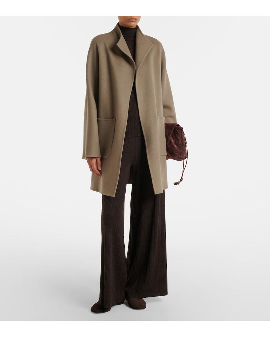 Agnona Brown Cashmere Wrap Coat