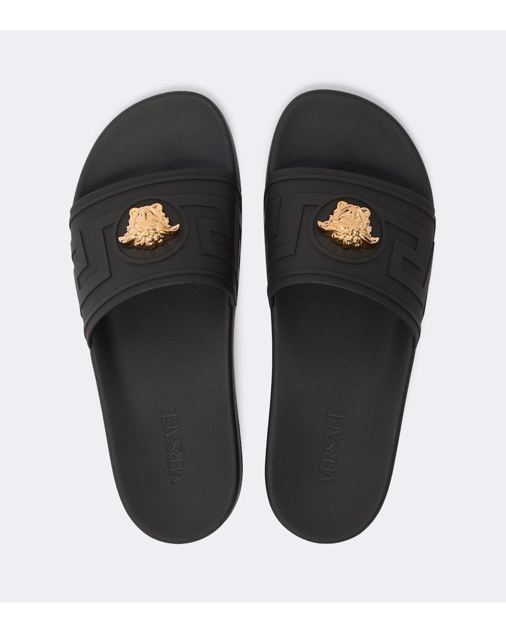 Versace Black La Medusa Slides for men