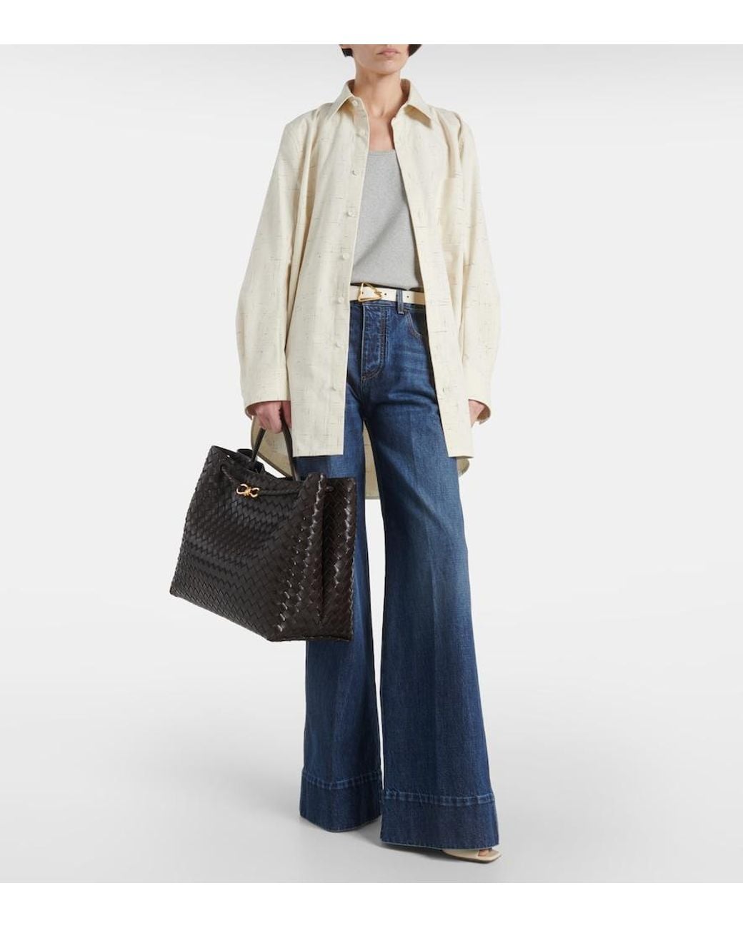 Bottega Veneta Black Andiamo Large Intrecciato Leather Tote