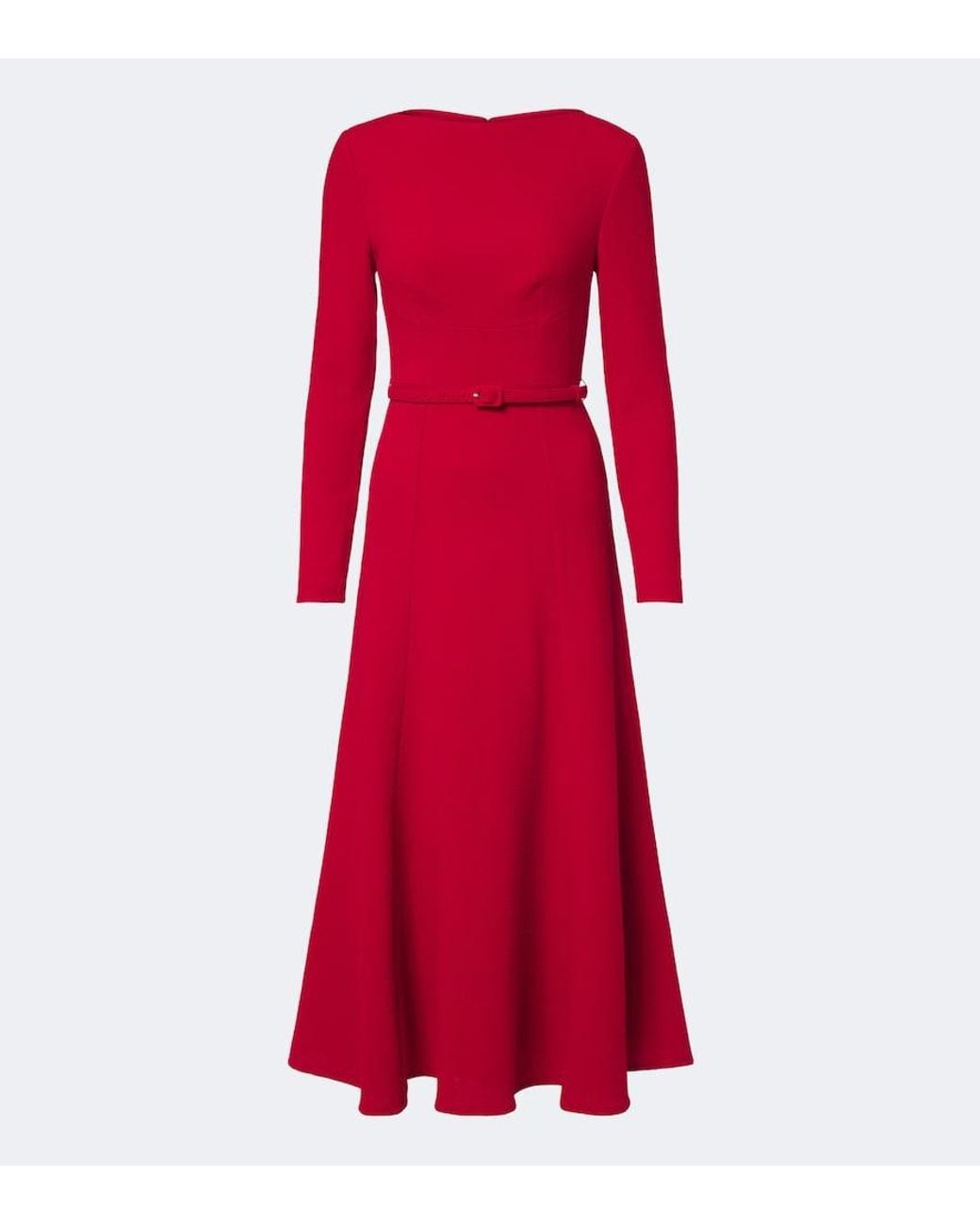 Roland Mouret Red Wool Crepe Cocktail Dress