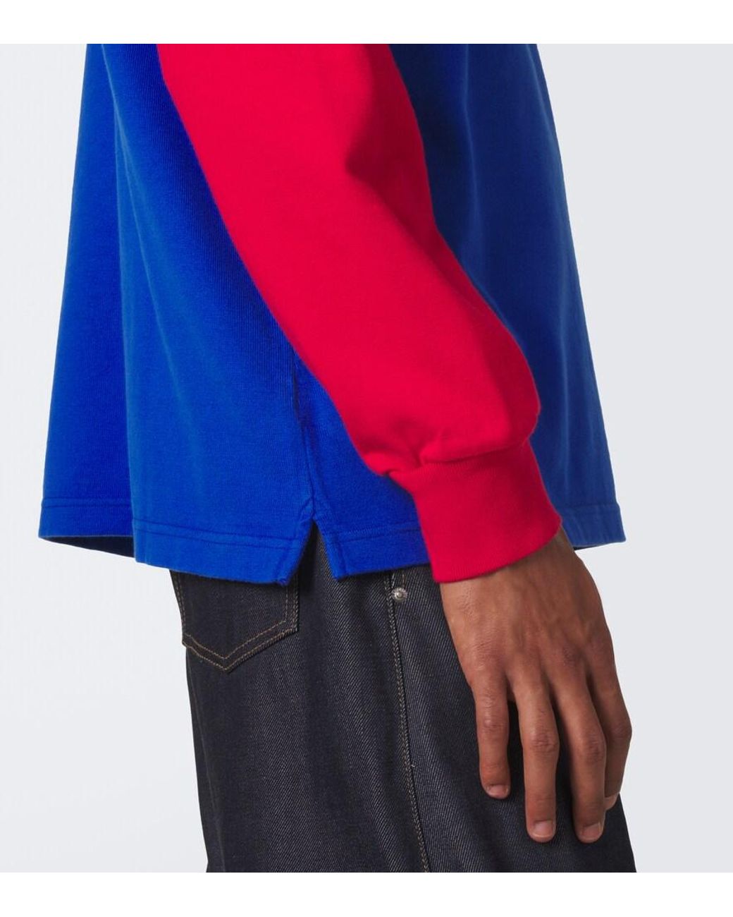 J.W. Anderson Red Paneled Cotton Jersey Polo Shirt for men