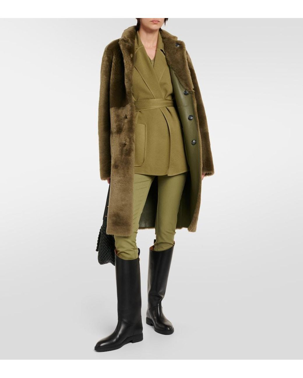Joseph Green Silk-Blend Wrap Coat