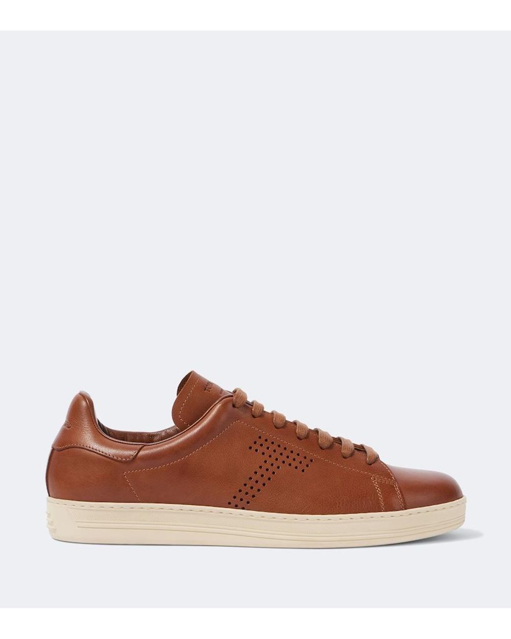 Tom Ford Brown Warwick Perforated Leather Sneakers for men