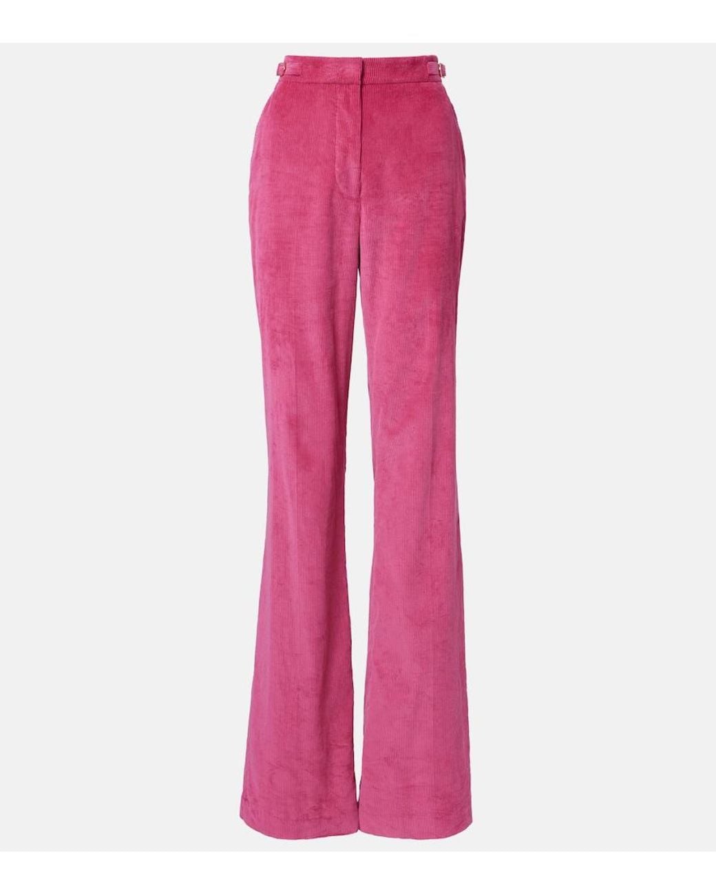 Gabriela Hearst Pink Vesta Cotton Corduroy Flared Pants