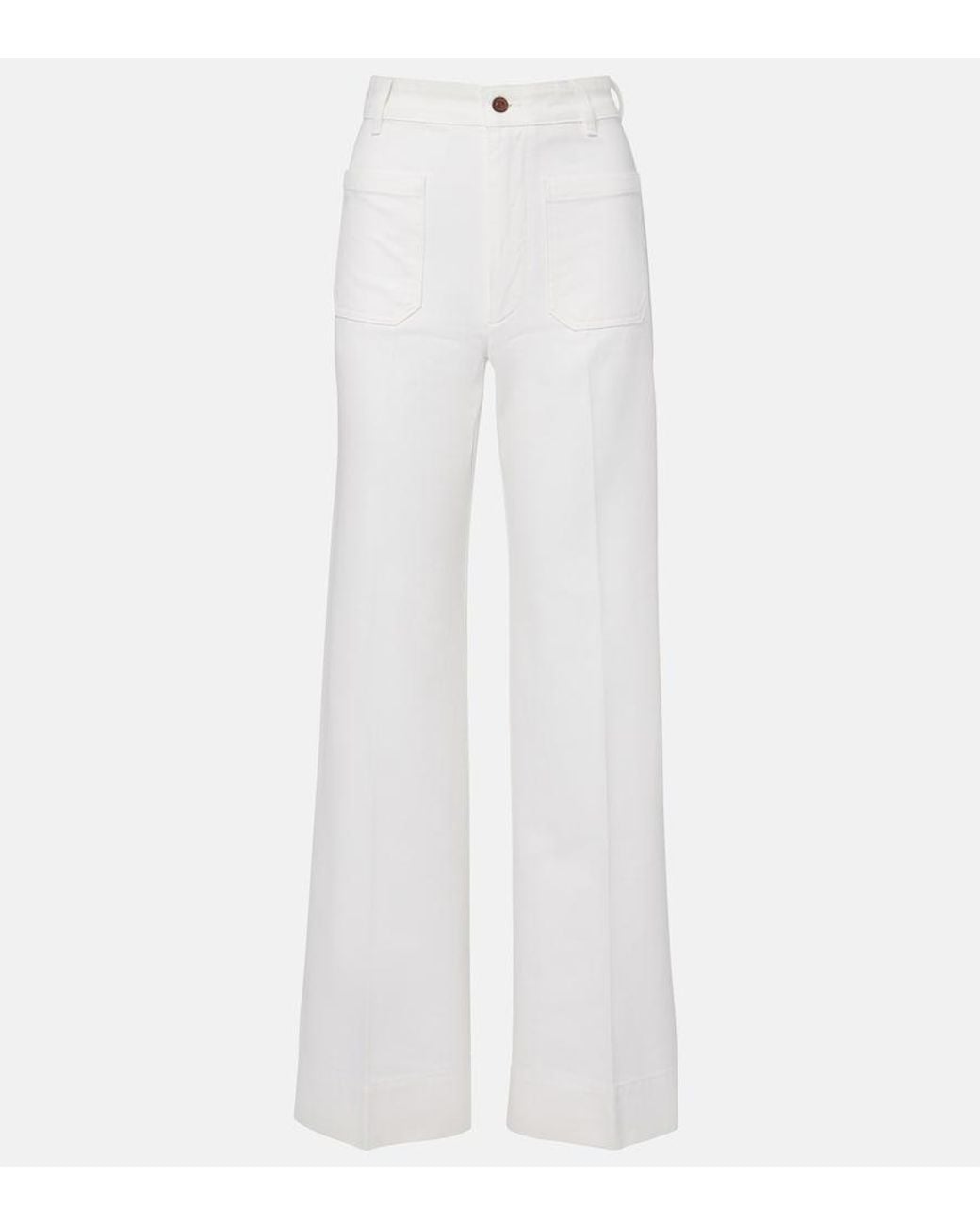 Victoria Beckham White Alina Wide-Leg Jeans
