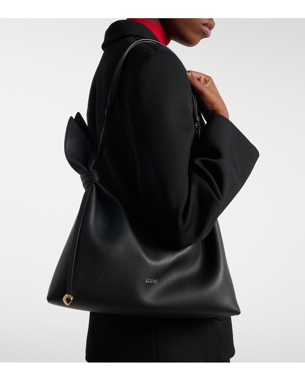 Loewe Black Scarf Medium Leather Shoulder Bag