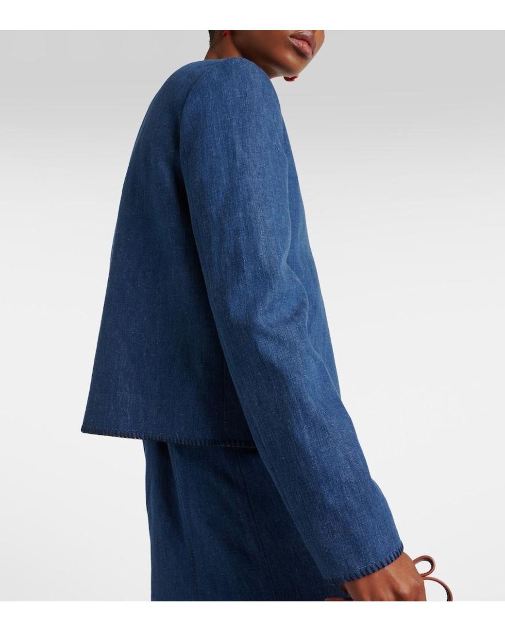 Gabriela Hearst Blue Wyn Cotton And Linen Jacket