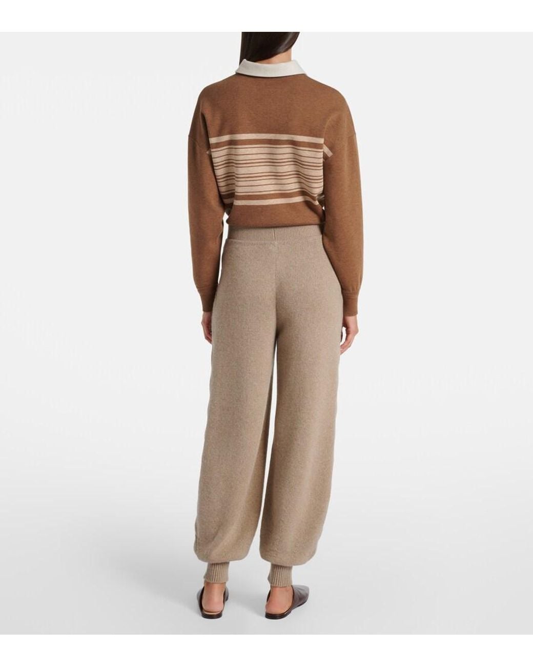 Loro Piana Natural Napier Cashmere Sweatpants