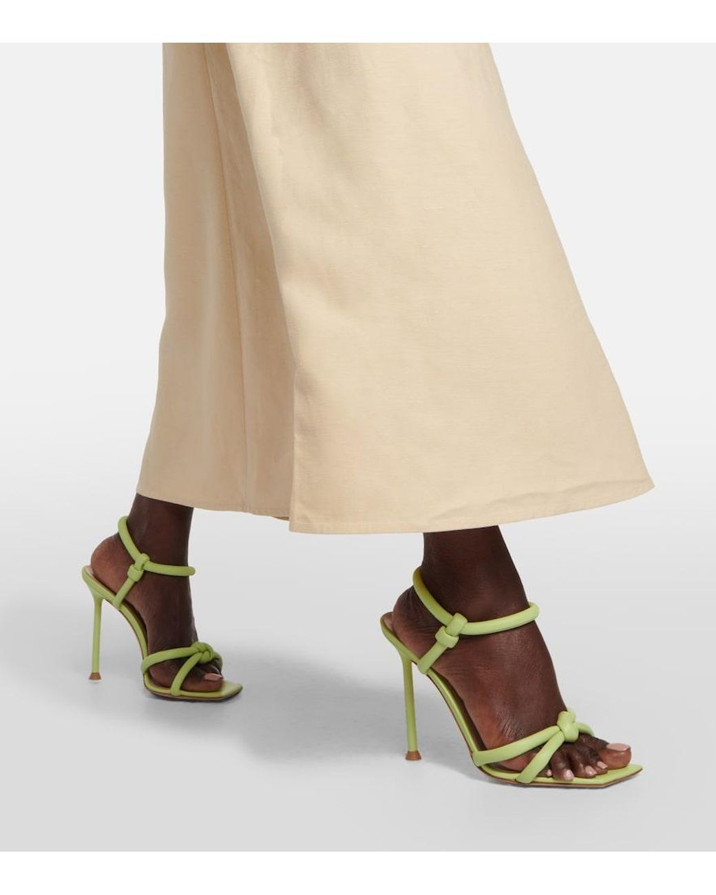 Gianvito Rossi Green Juno Leather Sandals