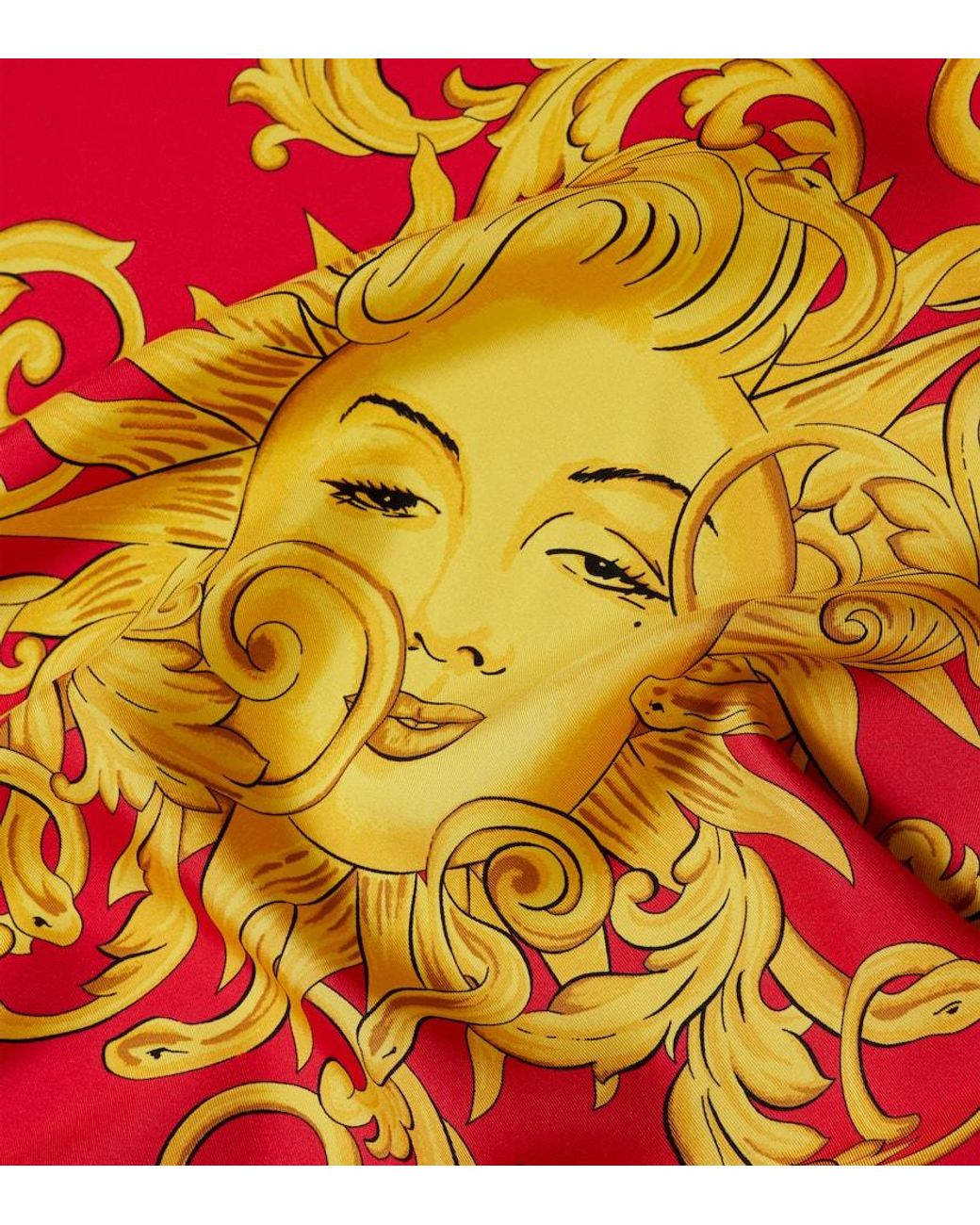 Versace Purple Printed Silk Twill Scarf