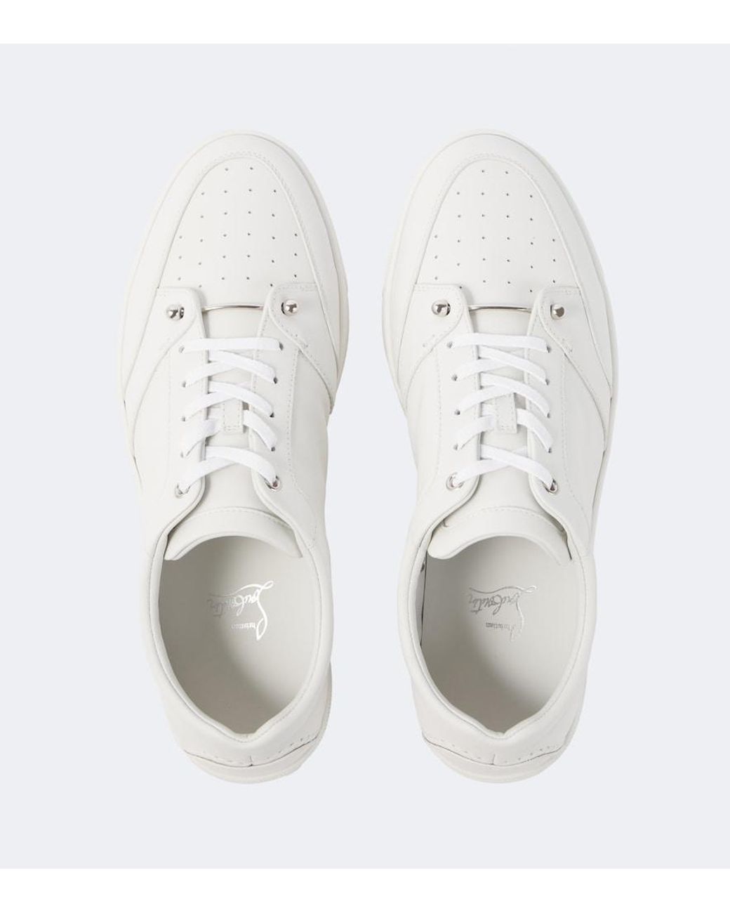 Christian Louboutin White Apos;S Chambelisneak Leather Low-Top Sneakers for men