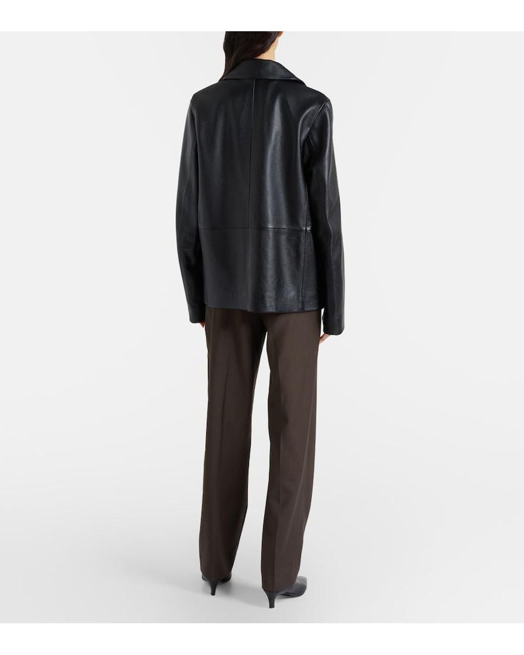 Totême Brown Pleated Wide-Leg Pants