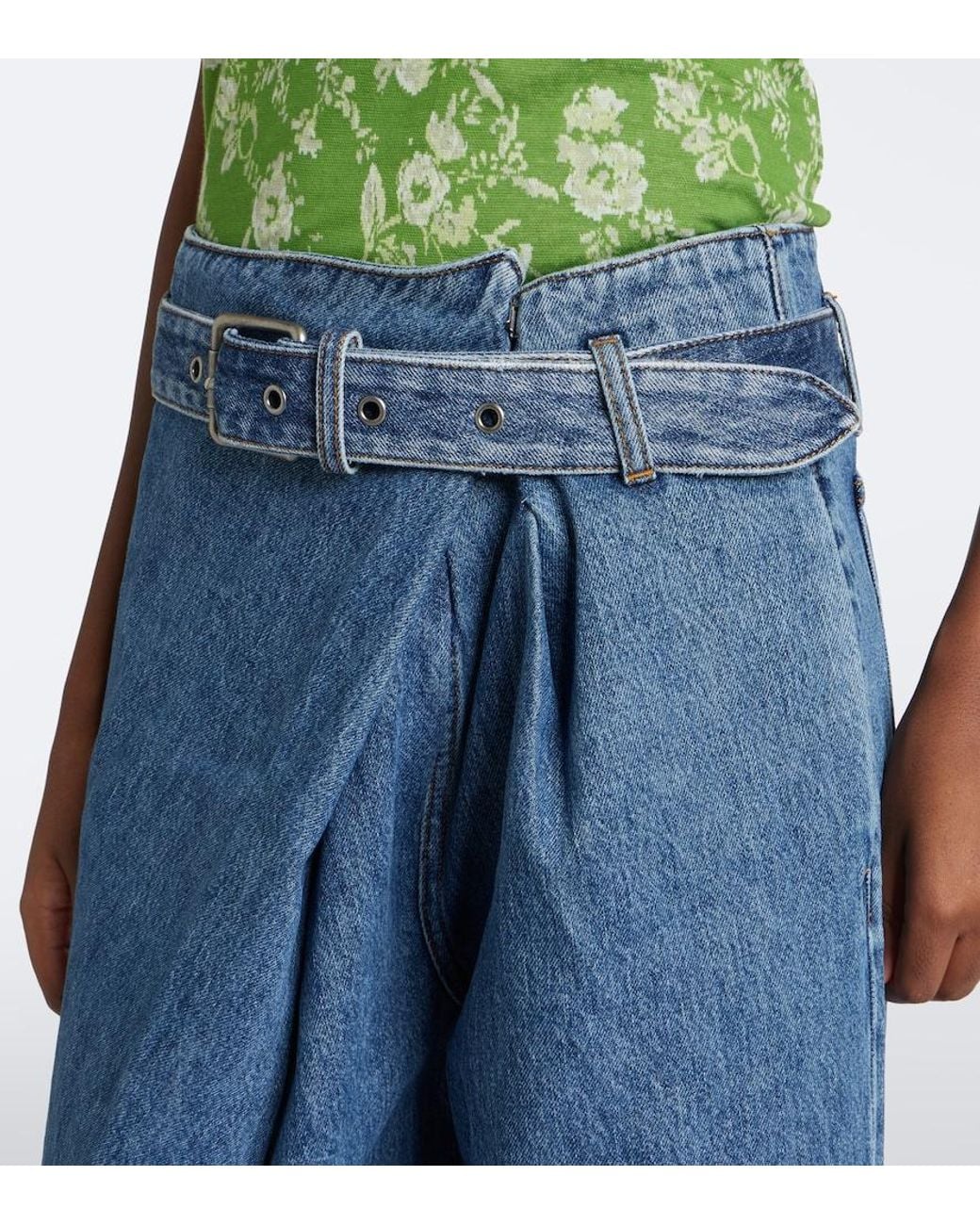 Jeans Anchos Drapeados Loewe de color Blue