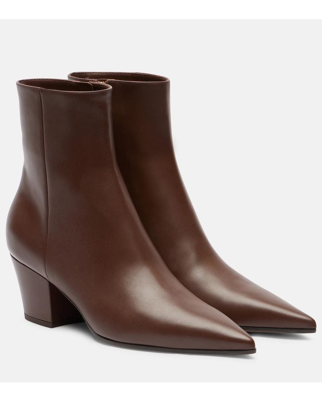 Gianvito Rossi Brown Keinna 55 Leather Ankle Boots