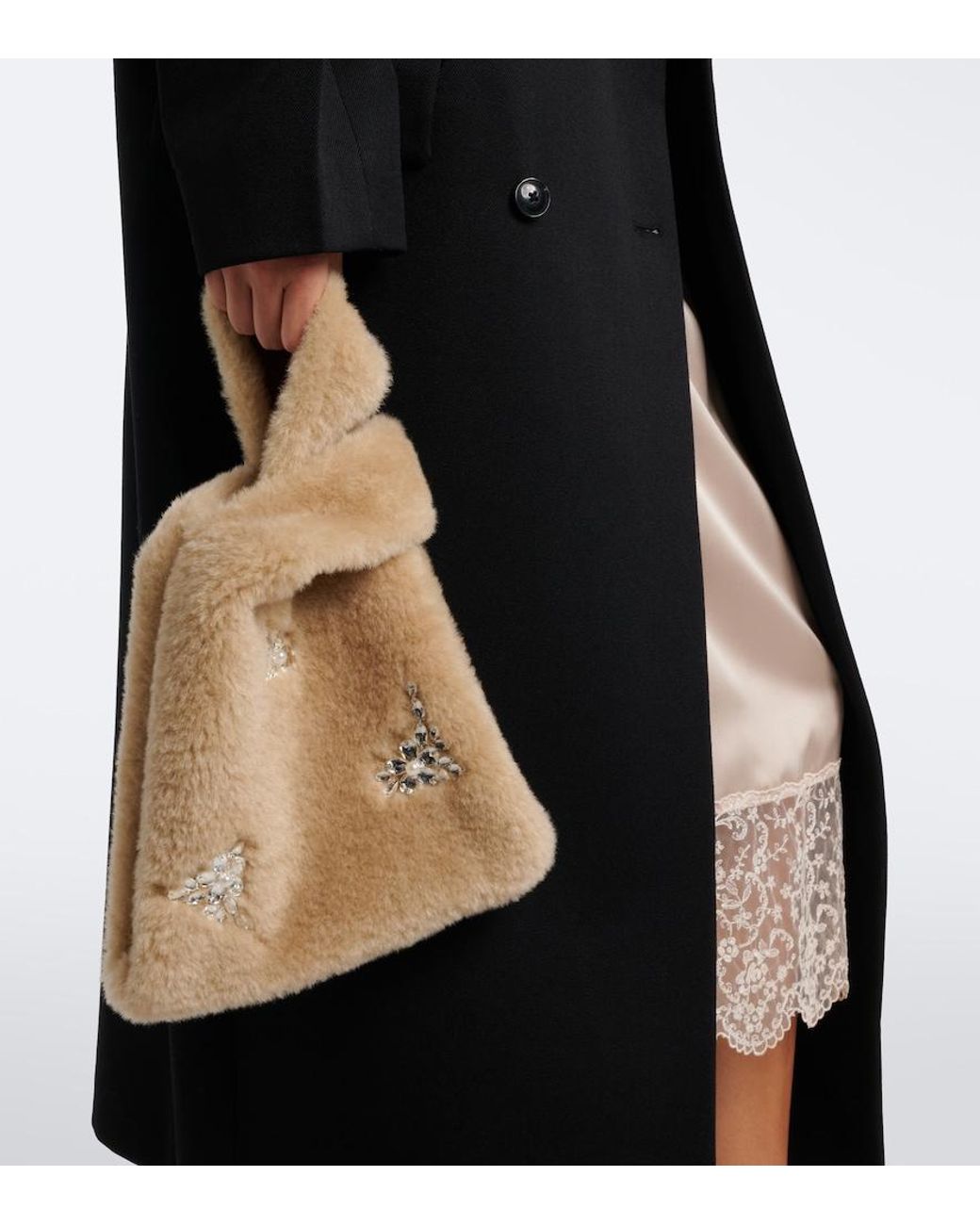 Simone Rocha Natural Mini Embellished Shopper