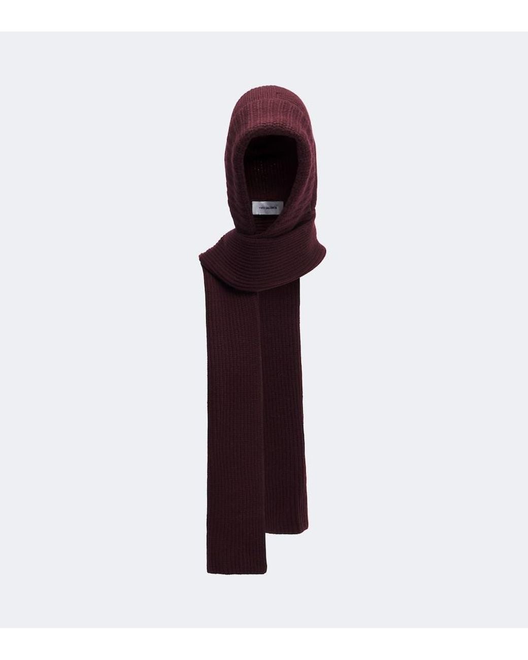 Yves Salomon Purple Ribbed-Knit Wool And Cashmere Hood
